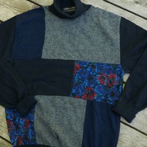 Comme des Garcon Homme Plus Vintage Patch Sweater Size Medium turtleneck